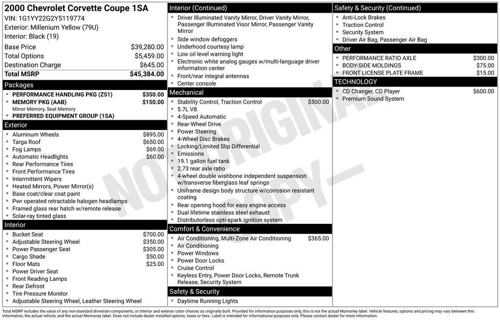 2000 Chevrolet Corvette Base