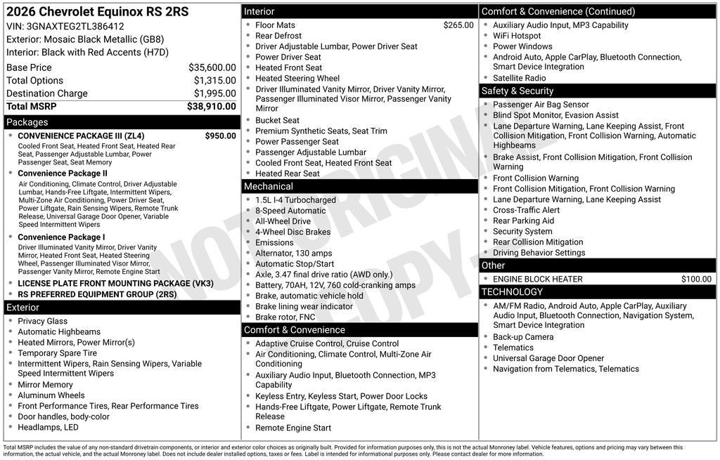 2026 Chevrolet Equinox RS