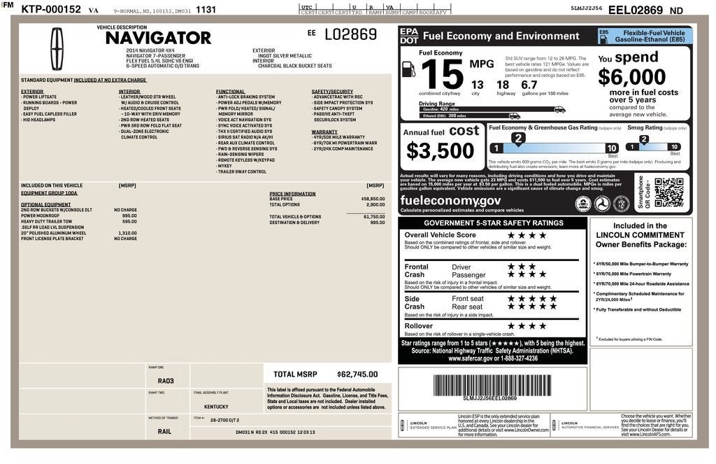 2014 Lincoln Navigator Base
