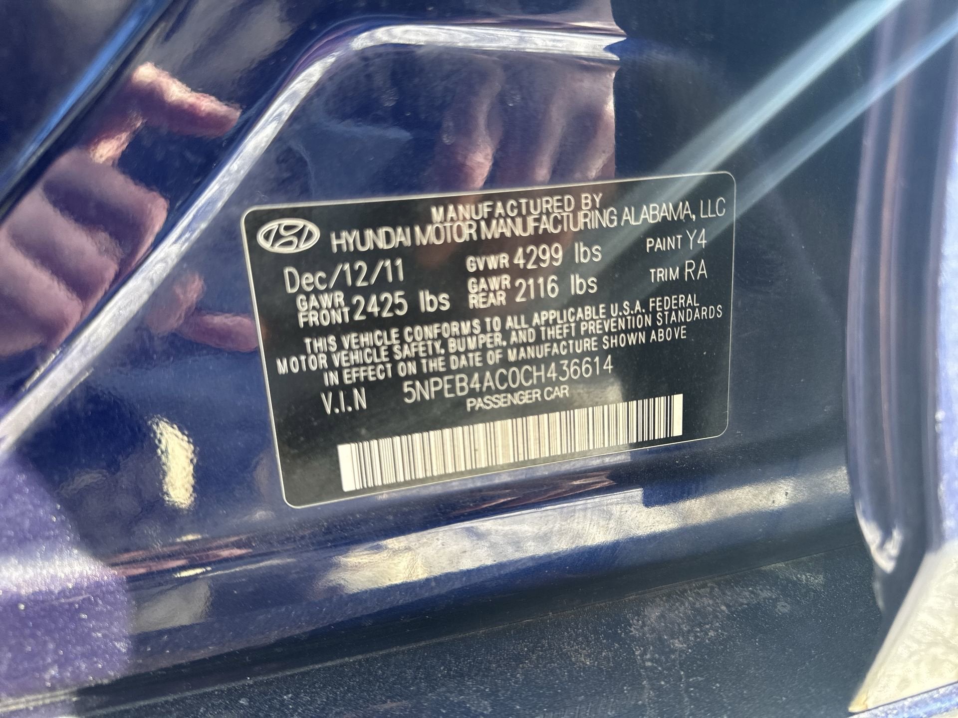 2012 Hyundai Sonata GLS