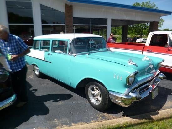 powder blue 1957 Chevy owned by Louis Brackett of Houston