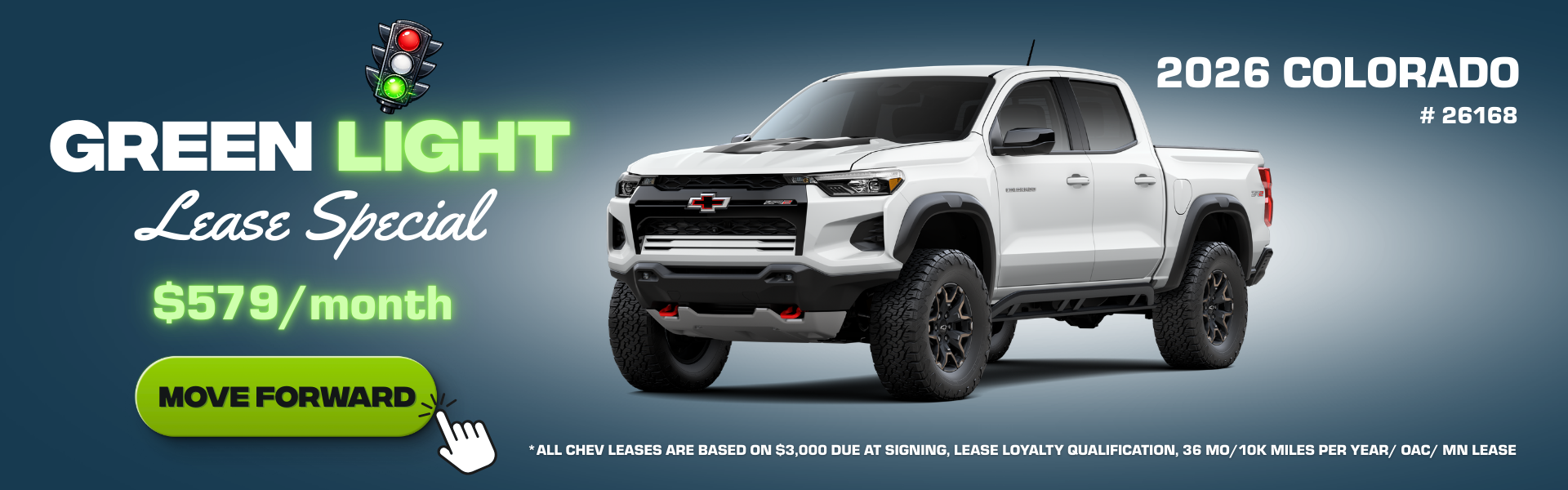 Lease a 2026 Chevy Colorado for $579/mo