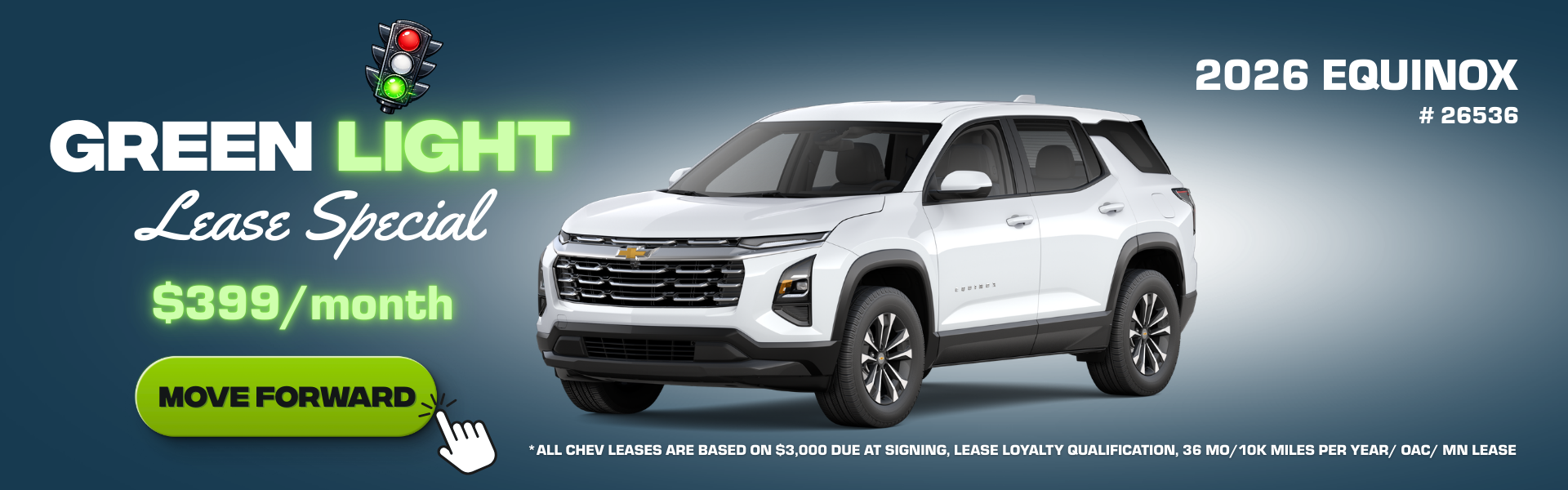 Lease the 2026 Equinox for just $399/month in Alexandria MN