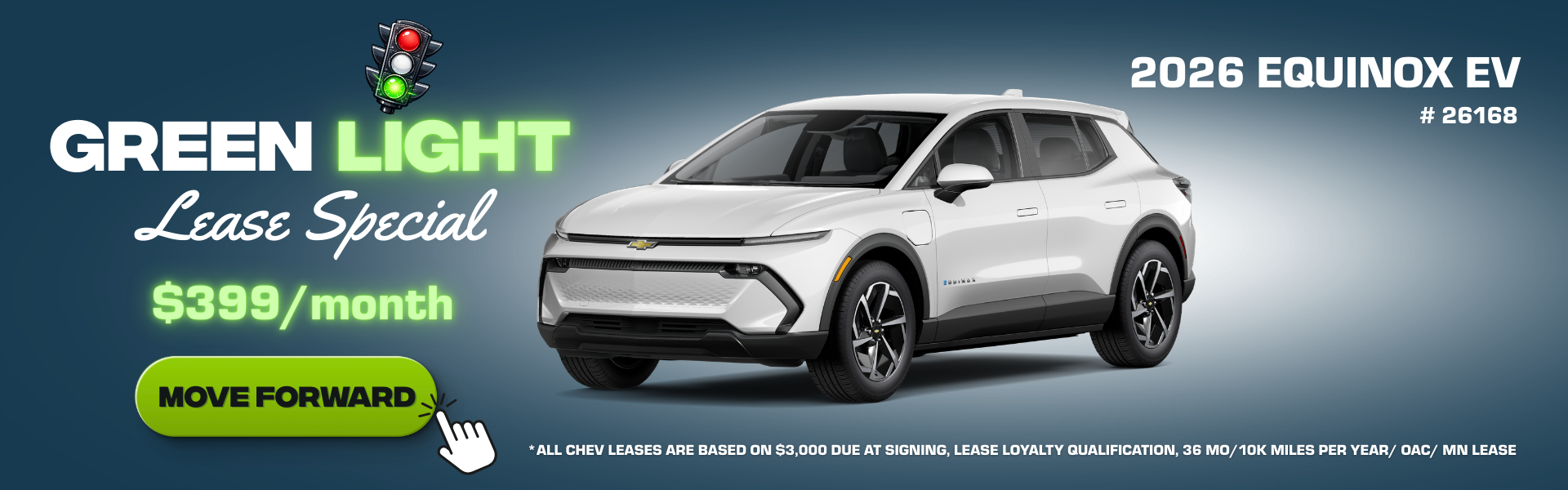 Lease the 2026 Equinox EV in Alexandria MN for $399/mo